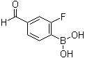structure of CAS# 871126-22-6, 2-Fluoro-4-formylbenzeneboronic acid;2-Fluoro-4-formylphenylboronic acid