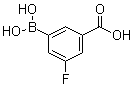 结构式 CAS# 871329-84-9, 3-硼酸基-5-氟苯甲酸