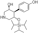 结构式 CAS# 873945-31-4, (3R,4R,5S)-4-(4-羟基苯基)-5-(三异丙基硅氧基)-3-哌啶醇