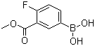 structure of CAS# 874219-35-9, 4-Fluoro-3-(methoxycarbonyl)phenylboronic acid;4-Fluoro-3-(methoxycarbonyl)phenylboronic acid; 4-Fluoro-3-(methoxycarbonyl)benzeneboronic acid