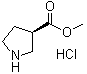 structure of CAS# 874964-22-4, Methyl (3R)-3-pyrrolidinecarboxylate hydrochloride;(3R)-3-Pyrrolidinecarboxylic acid methyl ester hydrochloride