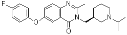 结构式 CAS# 875258-85-8, (S)-6-(4-氟苯氧基)-3-[(1-异丙基哌啶-3-基)甲基]-2-甲基喹唑啉-4(3H)-酮