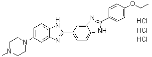 结构式 CAS# 875756-97-1, 2'-(4-乙氧基苯基)-5-(4-甲基-1-哌嗪基)-2,5'-联-1H-苯并咪唑三盐酸盐