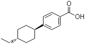 结构式 CAS# 87592-41-4, 反式-4-乙基环己基苯甲酸; 对乙基环己基苯甲酸