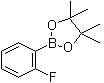 structure of CAS# 876062-39-4, 2-Fluorophenylboronic acid pinacol ester;2-(2-Fluorophenyl)-4,4,5,5-tetramethyl-1,3,2-dioxaborolane