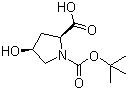 结构式 CAS# 87691-27-8, N-Boc-顺式-4-羟基-L-脯氨酸; N-叔丁氧羰基-顺式-4-羟基-L-脯氨酸