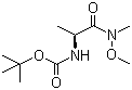结构式 CAS# 87694-49-3, (S)-2-((叔丁氧羰基)氨基)-N-甲氧基-N-甲基丙酰胺