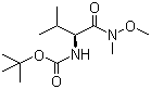 structure of CAS# 87694-52-8, N-[(1S)-1-[(Methoxymethylamino)carbonyl]-2-methylpropyl]carbamic acid tert-butyl ester