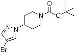 结构式 CAS# 877399-50-3, 4-(4-溴吡唑-1-基)哌啶-1-甲酸叔丁酯