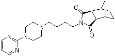 structure of CAS# 87760-53-0, Tandospirone;3a,4,7,7a-Hexahydro-2-(4-(4-(2-pyrimidinyl)-1-piperazinyl)butyl)-4,7-methano-1H-isoindole-1,3(2H)-dione