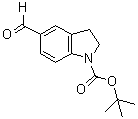 结构式 CAS# 879887-32-8, 5-甲酰基-2,3-二氢-1H-吲哚-1-羧酸叔丁酯