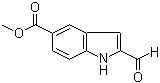 structure of CAS# 880360-85-0, 2-Formyl-1H-indole-5-carboxylic acid methyl ester