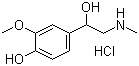 structure of CAS# 881-95-8, (+/-)-Metanephrine hydrochloride;(+/-)-alpha-[(Methylamino)methyl]vanillyl alcohol hydrochloride
