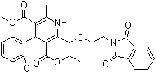 结构式 CAS# 88150-62-3, 邻苯二甲酰基氨氯地平; 4-(2-氯苯基)-3-乙氧羰基-5-甲氧羰基-6-甲基-2-(酞酰亚氨基乙氧基)甲基-1,4-二氢吡啶
