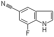 structure of CAS# 883500-88-7, 7-Fluoro-1H-indole-5-carbonitrile