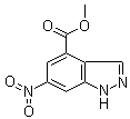 structure of CAS# 885518-55-8, 6-Nitro-1H-indazole-4-carboxylic acid methyl ester;Methyl 6-nitro-1H-indazole-4-carboxylate