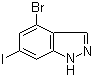 结构式 CAS# 885518-97-8, 4-溴-6-碘-1H-吲唑