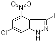 结构式 CAS# 885519-97-1, 6-氯-3-碘-4-硝基-1H-吲唑