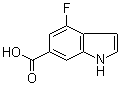 结构式 CAS# 885520-31-0, 4-氟-1H-吲哚-6-羧酸
