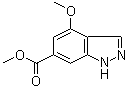 structure of CAS# 885521-13-1, 4-Methoxy-1H-indazole-6-carboxylic acid methyl ester