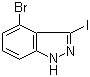 structure of CAS# 885521-72-2, 4-Bromo-3-iodo-1H-indazole