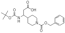 structure of CAS# 886362-33-0, beta-[[(tert-Butoxyl)carbonyl]amino]-1-[(phenylmethoxy)carbonyl]-4-piperidinepropanoic acid
