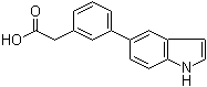 structure of CAS# 886363-20-8, 3-(1H-Indol-5-yl)benzeneacetic acid