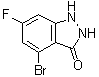 structure of CAS# 887567-85-3, 4-Bromo-6-fluoro-1,2-dihydro-3H-indazol-3-one