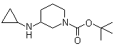 结构式 CAS# 887588-04-7, 3-(环丙基氨基)哌啶-1-甲酸叔丁酯
