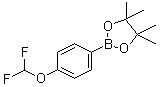 structure of CAS# 887757-48-4, 4-Difluoromethoxyphenylboronic acid pinacol ester;2-[4-(Difluoromethoxy)phenyl]-4,4,5,5-tetramethyl-1,3,2-dioxaborolane