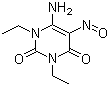 structure of CAS# 89073-60-9, 1,3-Diethyl-5-nitroso-6-aminouracil;6-Amino-1,3-diethyl-5-nitroso-2,4(1H,3H)-pyrimidinedione