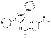 结构式 CAS# 890764-36-0, VU 29; N-(1,3-二苯基-1H-吡唑-5-基)-4-硝基苯甲酰胺