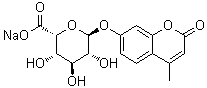 structure of CAS# 89157-94-8, 4-Methyl-2-oxo-2H-1-benzopyran-7-yl alpha-L-idopyranosiduronic acid monosodium salt