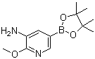 结构式 CAS# 893440-50-1, 3-氨基-2-甲氧基吡啶-5-硼酸频哪醇酯
