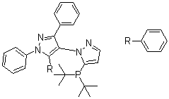 结构式 CAS# 894086-00-1, 5-[二叔丁基膦基]-1',3',5'-三苯基-1'H-[1,4']联吡唑