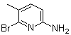structure of CAS# 89466-17-1, 6-Bromo-5-methyl-2-pyridinamine