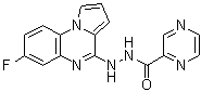 structure of CAS# 895158-95-9, Pyrazinecarboxylic acid 2-(7-fluoropyrrolo[1,2-a]quinoxalin-4-yl)hydrazide;SC 144