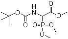 structure of CAS# 89524-98-1, Methyl N-Boc-2-(dimethylphosphono)glycinate;N-tert-Butyloxycarbonyl-alpha-phosphonoglycine trimethyl ester
