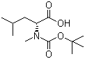 结构式 CAS# 89536-84-5, N-叔丁氧羰基-N-甲基-D-亮氨酸