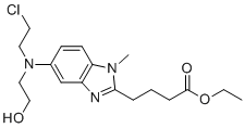 structure of CAS# 898224-95-8, Bendamustine Monohydroxy Acid Ethyl Ester;5-[(2-Chloroethyl)(2-hydroxyethyl)amino]-1-methyl-1H-benzimidazole-2-butanoic Acid Ethyl Ester