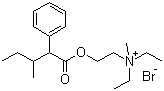 structure of CAS# 90-22-2, Valethamate bromide;Diethyl(methyl)(2-(3-methyl-2-phenylvaleryloxy)ethyl)ammonium bromide