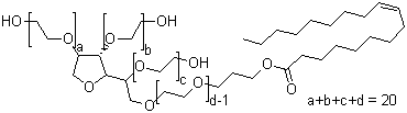 结构式 CAS# 9005-65-6, 吐温 80; 聚氧乙烯山梨醇酐单油酸酯