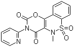 结构式 CAS# 90101-16-9, 屈昔康; 5-甲基-3-(2-吡啶基)-2H,5H-1,3-恶唑并[5,6-c][1,2]苯并噻嗪-2,4(3H)-二酮 6,6-二氧化物