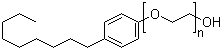 结构式 CAS# 9016-45-9, 壬基酚聚氧乙烯醚; 乙氧基化壬基酚; 聚乙氧基壬基酚; 聚氧乙烯壬基苯醚