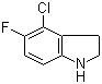 结构式 CAS# 903551-32-6, 4-氯-5-氟吲哚啉; 4-氯-5-氟-2,3-二氢-1H-吲哚