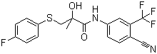 structure of CAS# 90356-78-8, N-[4-Cyano-3-(trifluoromethyl)phenyl]-3-[(4-fluorophenyl)thio]-2-hydroxy-2-methylpropionamide