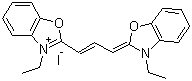结构式 CAS# 905-96-4, 3-乙基-2-[3-(3-乙基-3H-苯并恶唑-2-亚基)丙-1-烯基]苯并恶唑鎓碘化物