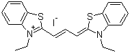 structure of CAS# 905-97-5, 3,3'-Diethylthiacarbocyanine iodide