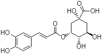 structure of CAS# 906-33-2, Neochlorogenic acid;5-Caffeoylquinic acid; trans-5-O-Caffeoyl-D-quinate; (1R,3R,4S,5R)-5-[(E)-3-(3,4-Dihydroxyphenyl)prop-2-enoyl]oxy-1,3,4-trihydroxycyclohexane-1-carboxylic acid