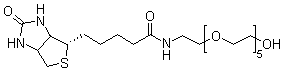 结构式 CAS# 906099-89-6, (3aS,4S,6aR)-六氢-N-(17-羟基-3,6,9,12,15-五氧杂十七烷-1-基)-2-氧代-1H-噻吩并[3,4-d]咪唑-4-戊酰胺